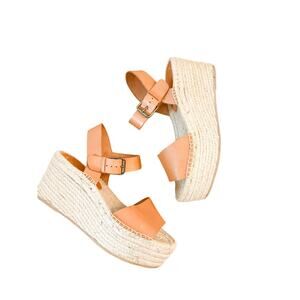SOLUDOS Minorca High Platform Leather Sandals Size  9
